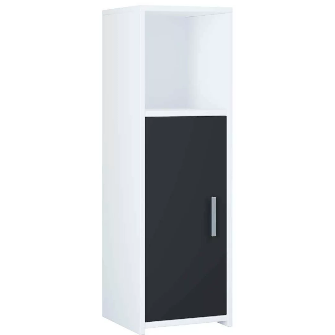 Badmöbel modern schwarz weiß mit Spiegelschrank 180 cm hoch (vierteilig) günstig online kaufen