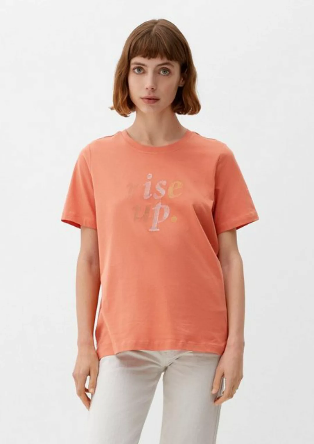 s.Oliver Kurzarmshirt T-Shirt mit Frontprint Artwork günstig online kaufen
