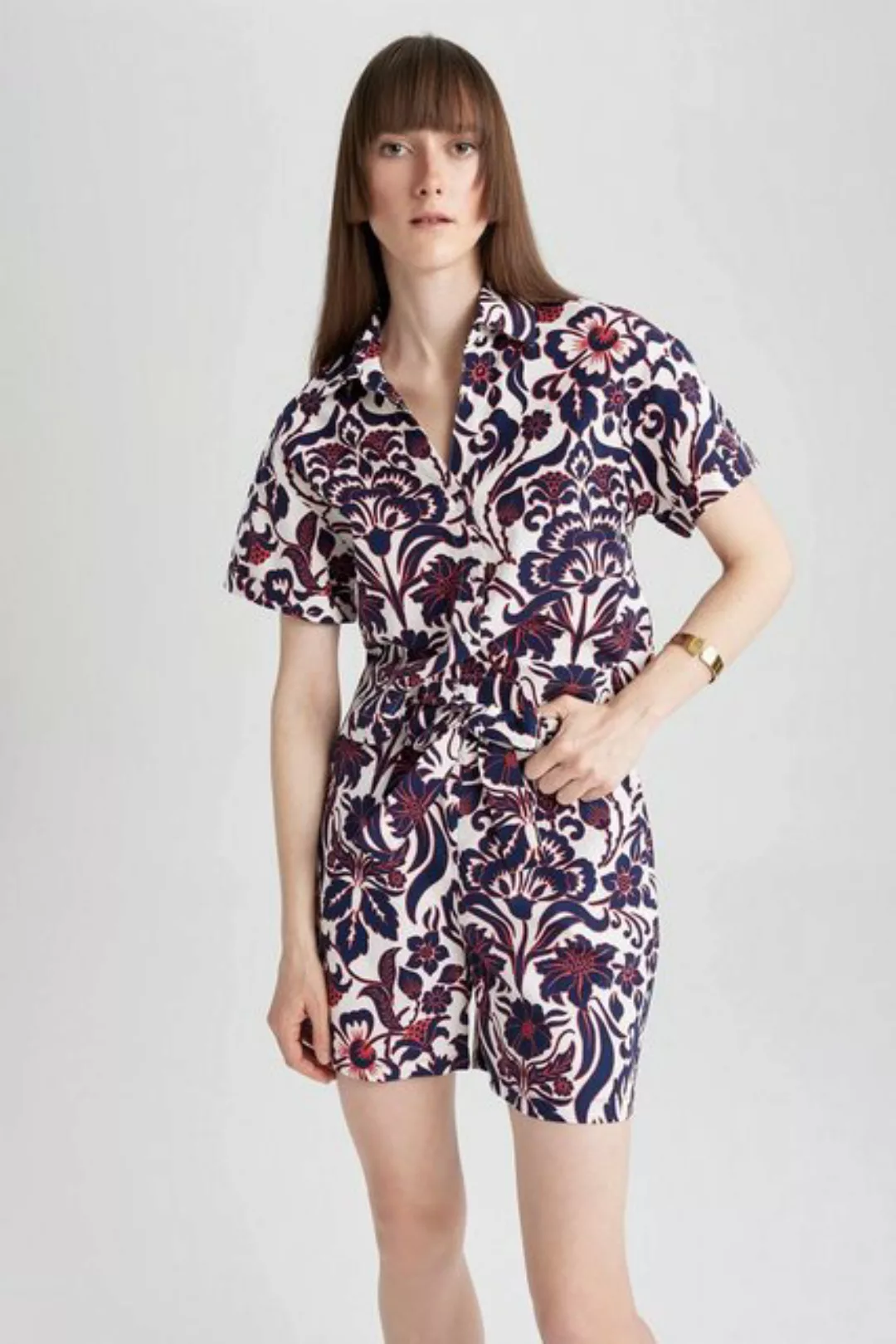 DeFacto Kurzarmhemd Damen Kurzarmhemd CROPPED FIT günstig online kaufen