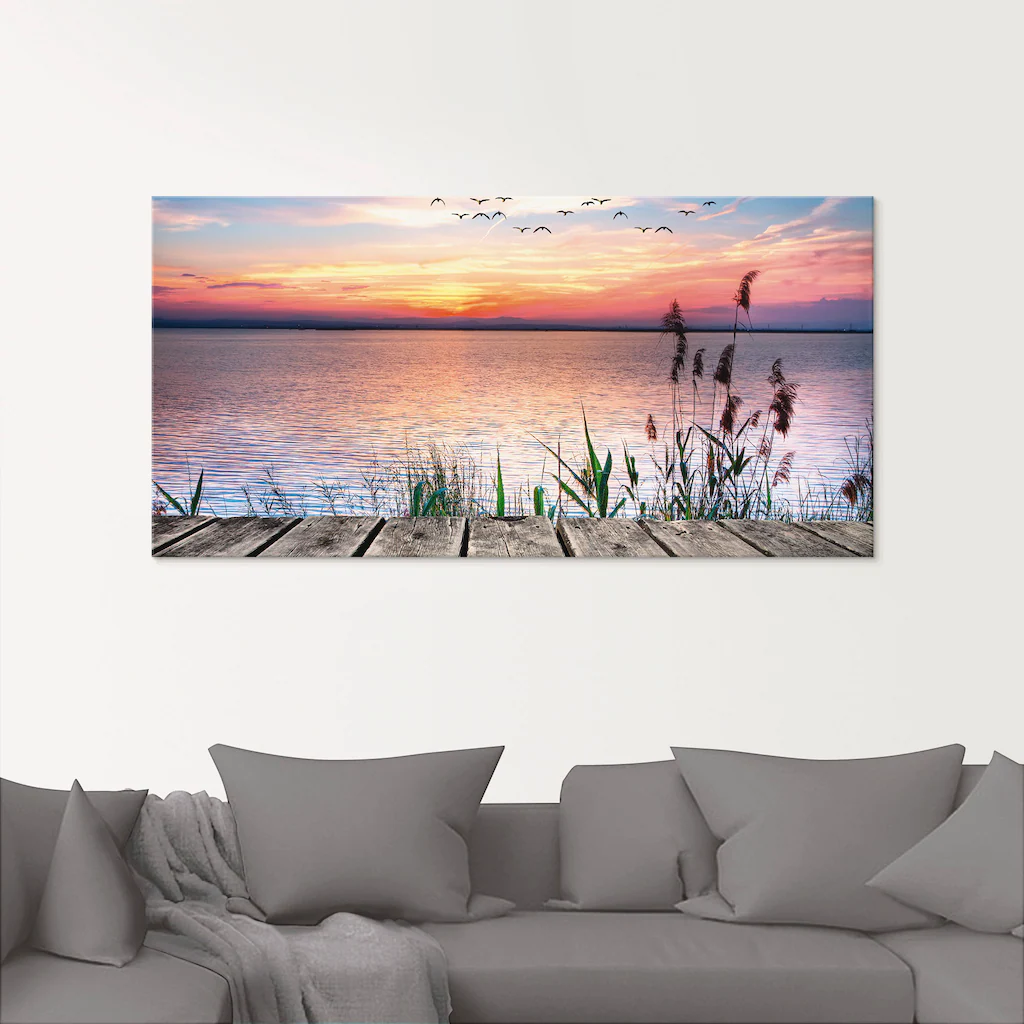 Artland Glasbild »Der See in den Farben der Wolken«, Gewässer, (1 St.), in günstig online kaufen