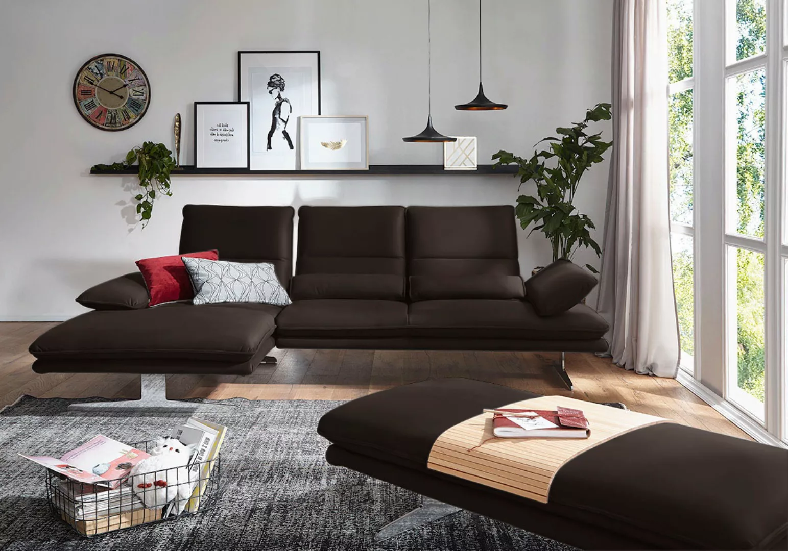 W.SCHILLIG Ecksofa "broadway, Designsofa mit tollem Sitzkomfort", Sitztiefe günstig online kaufen