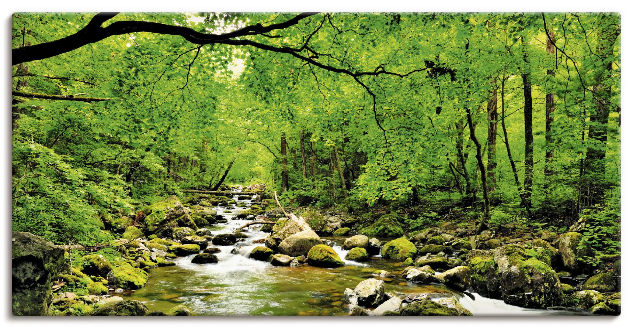 Artland Wandbild "Herbstwald Fluss Smolny", Wald, (1 St.), als Leinwandbild günstig online kaufen