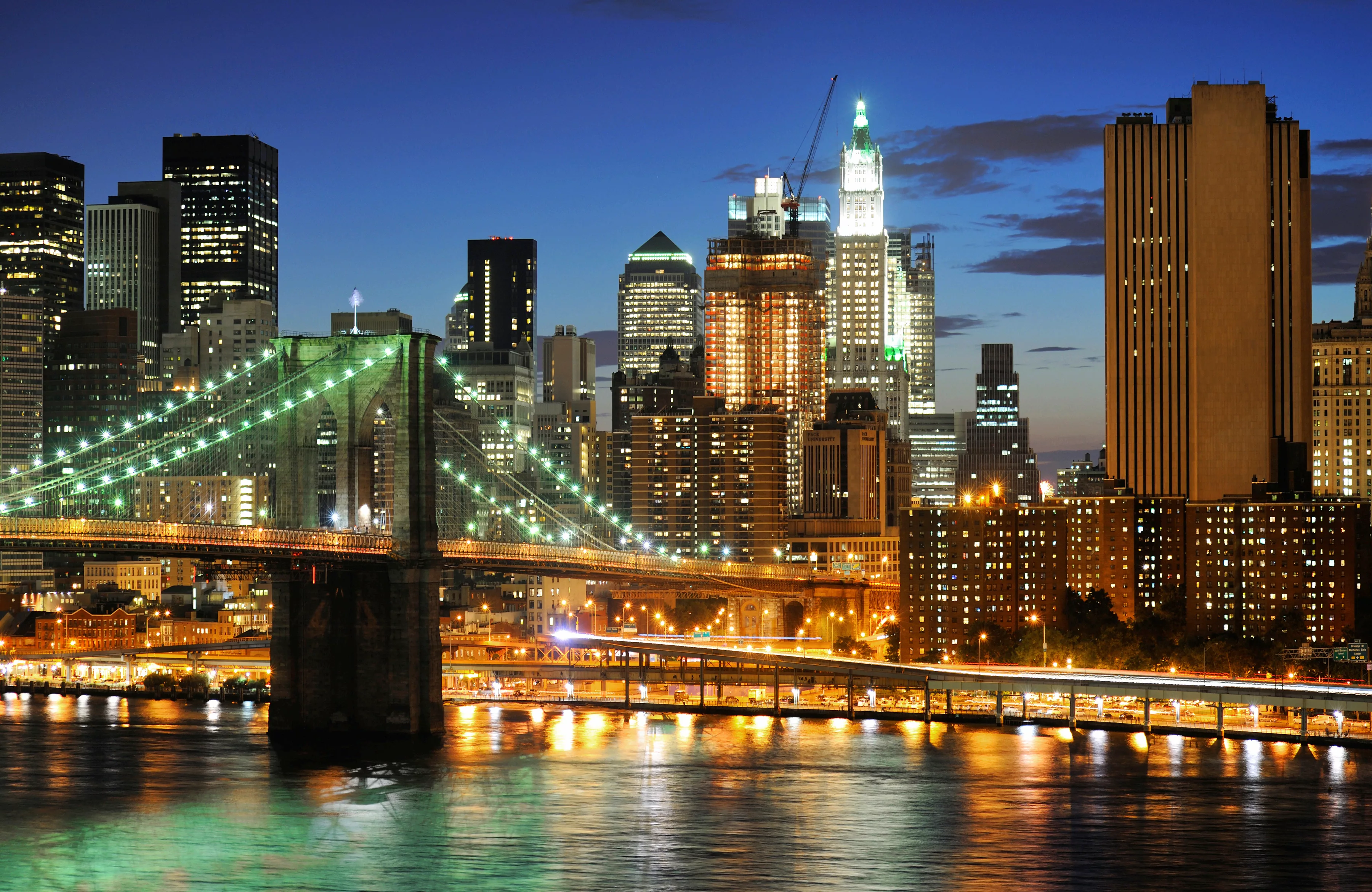 Papermoon Fototapete »BROOKLYN BRIDGE-NEW YORK CITY MANHATTAN TIMES SQUARE« günstig online kaufen
