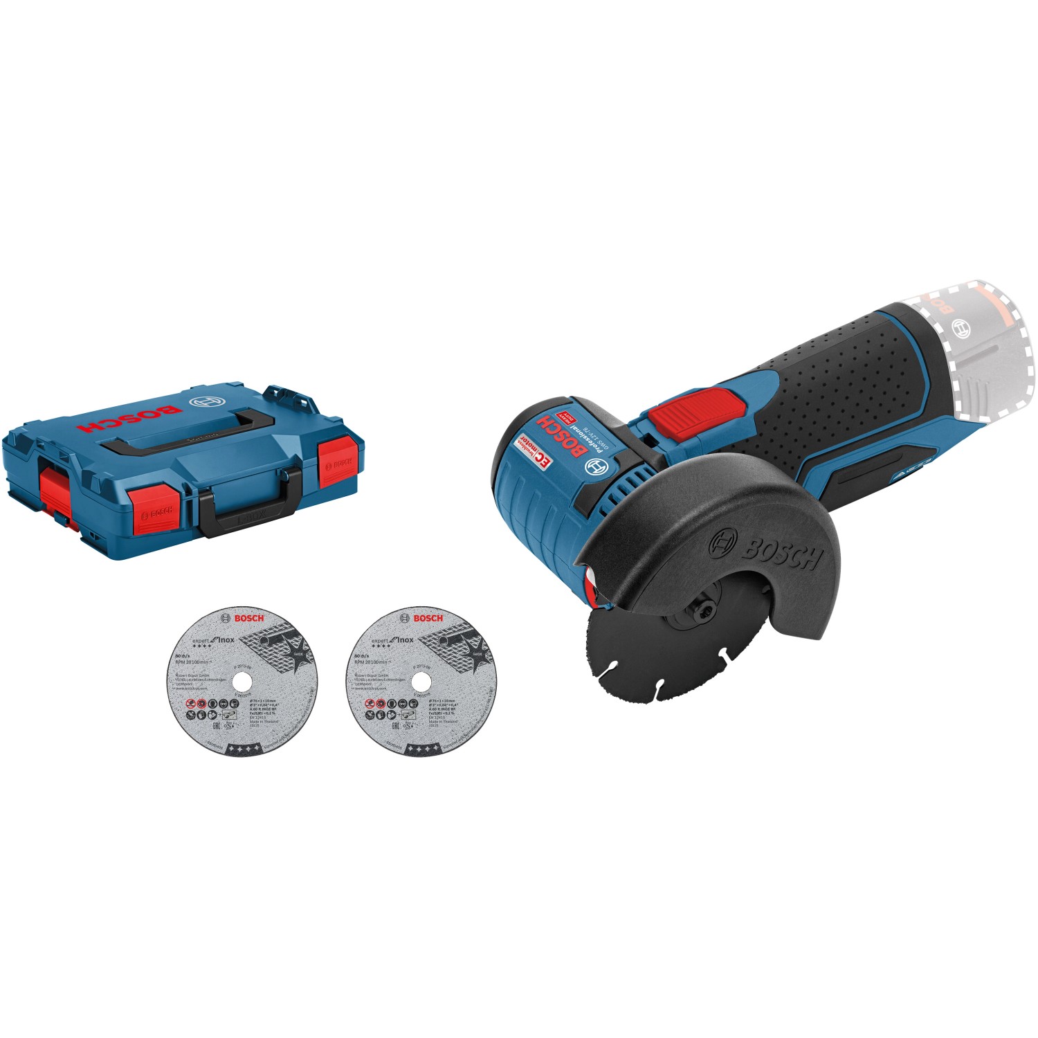 Bosch Professional Akku-Winkelschleifer GWS 12 V-76 Solo, L-Boxx + Trennsch günstig online kaufen