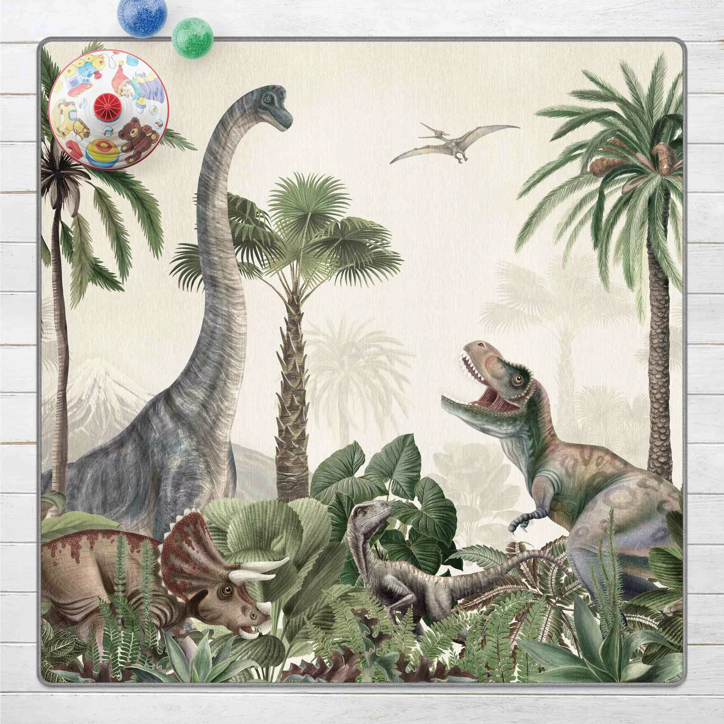 Teppich Dinosauriergiganten im Dschungel günstig online kaufen