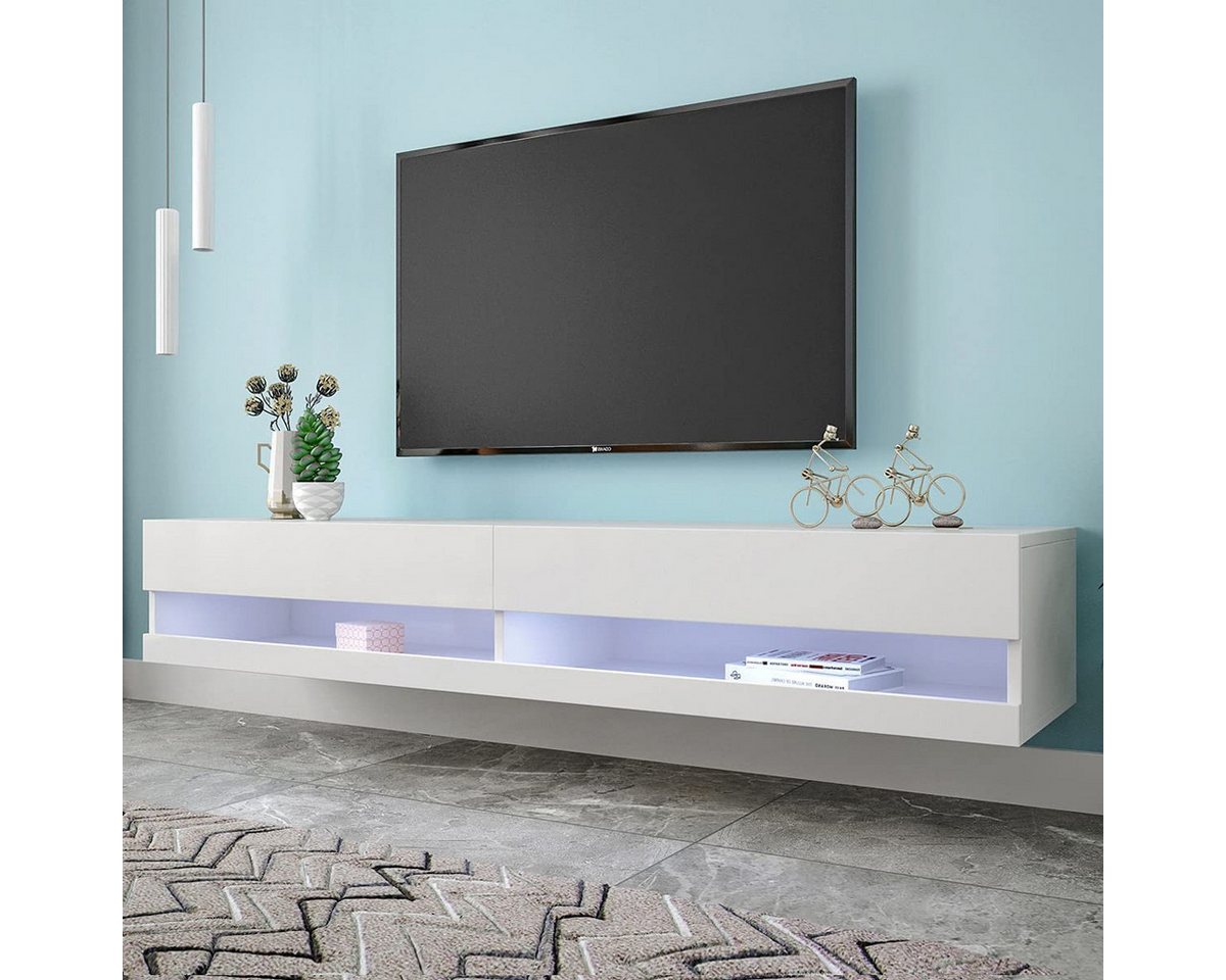 Gotagee TV-Schrank LED TV-Schrank TV-Lowboard in Hochglanz LED wandmontiert günstig online kaufen