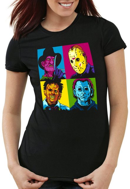 style3 T-Shirt Pop-Art Grusel freddy jason michael leatherface warhol günstig online kaufen