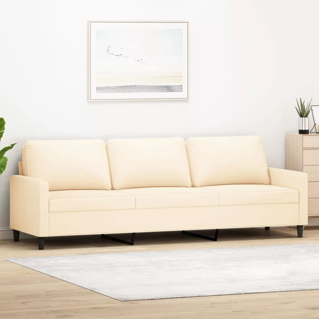 Vidaxl 3-sitzer-sofa Creme 210 Cm Samt günstig online kaufen