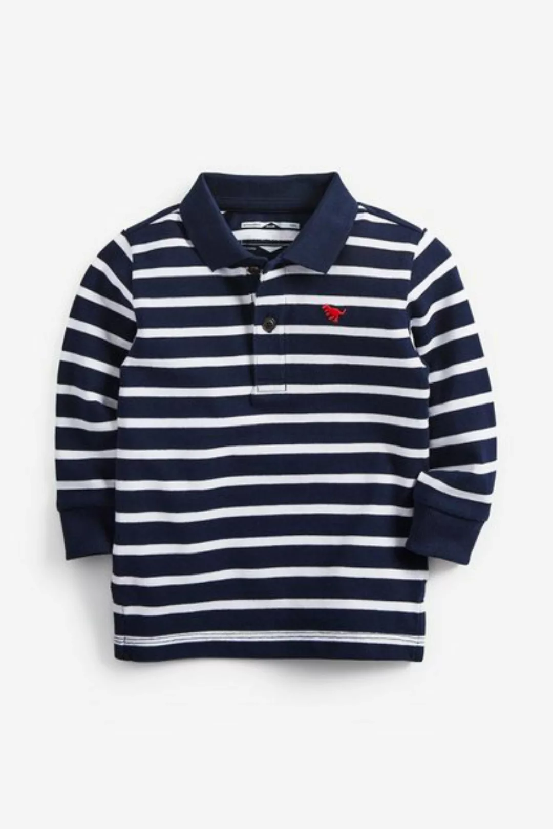 Next T-Shirt Langärmeliges Poloshirt mit Streifen (1-tlg) günstig online kaufen