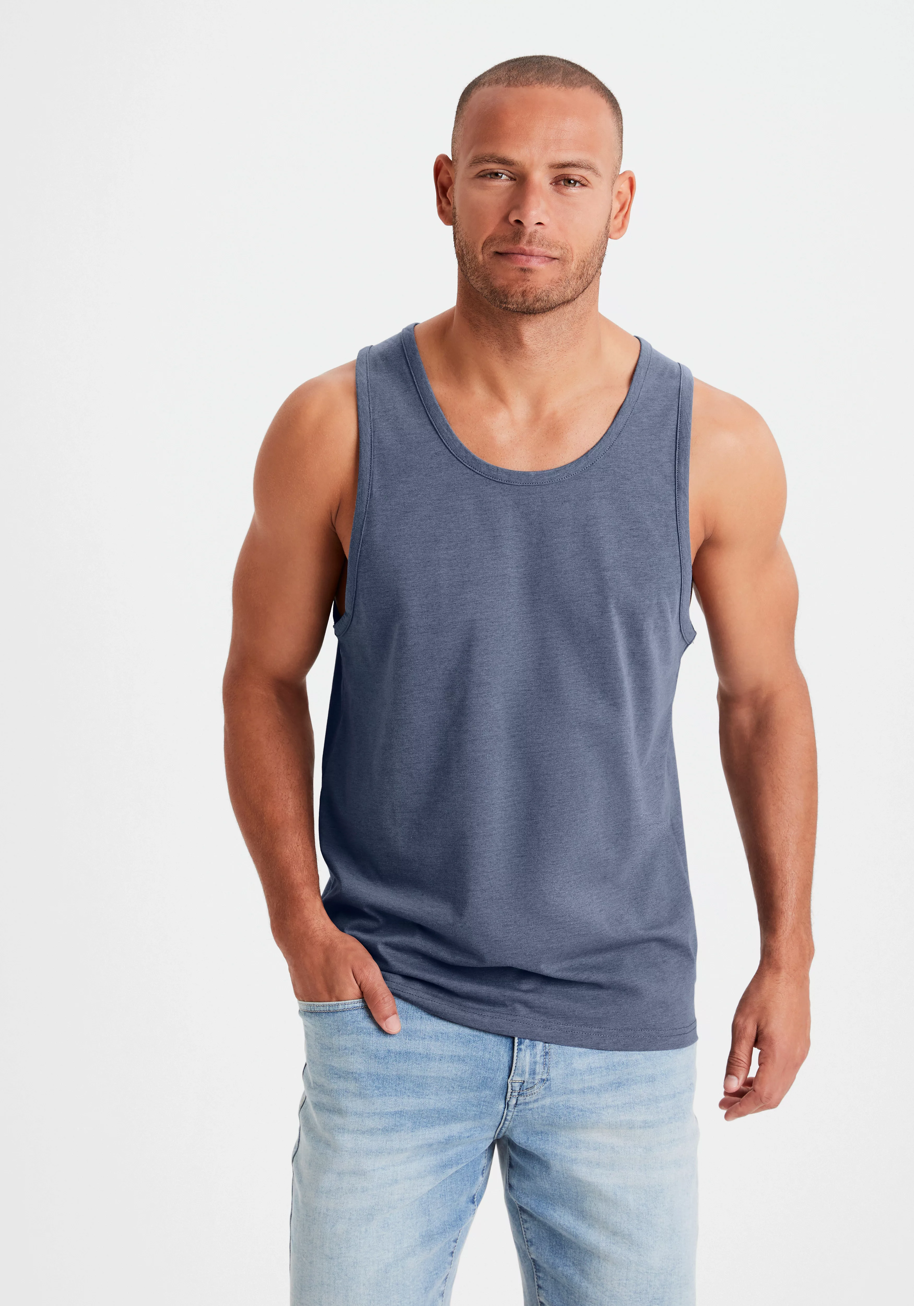 John Devin Tanktop (Packung, 2) in schöner Melange-Optik günstig online kaufen