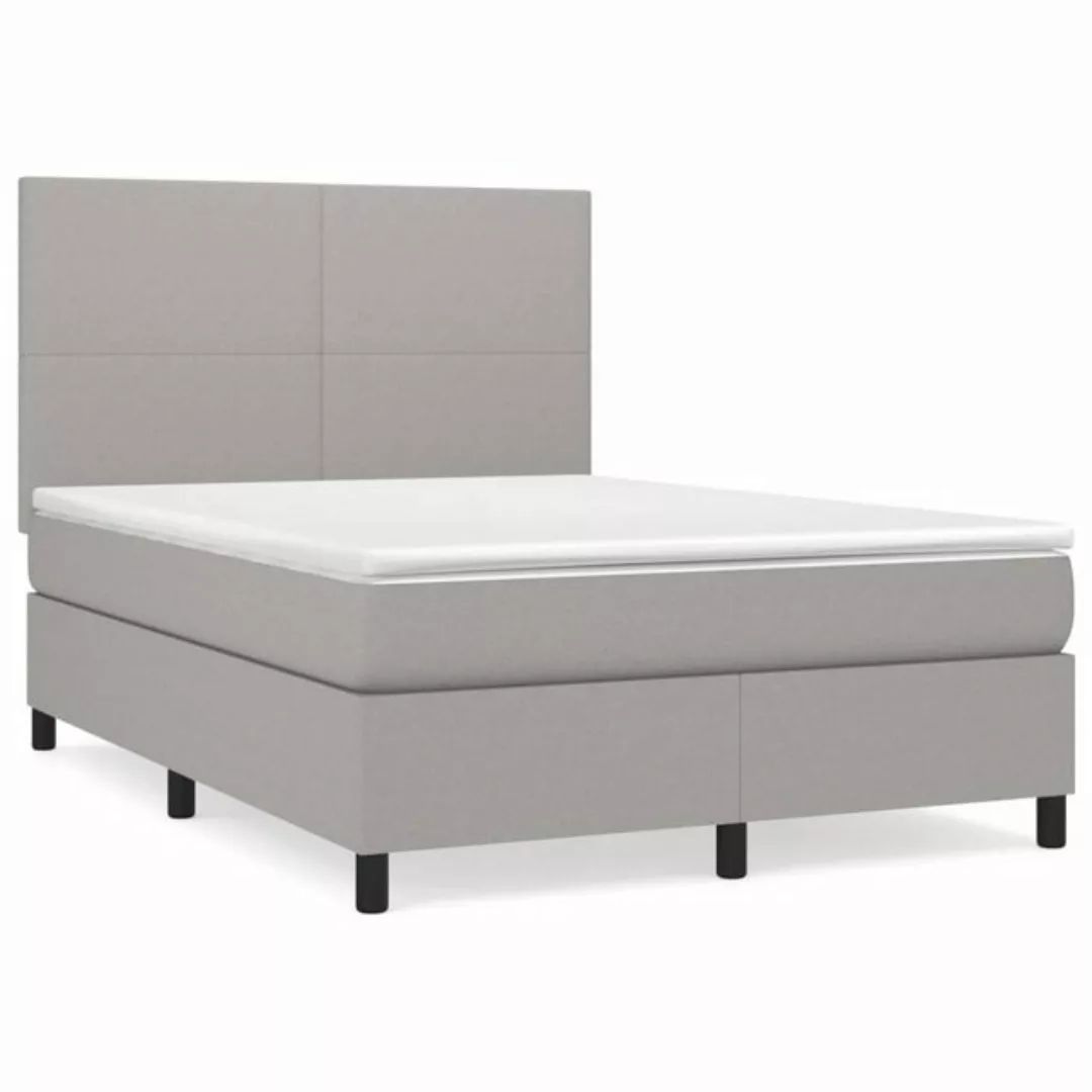 vidaXL Boxspringbett Boxspringbett mit Matratze Creme 140x200 cm Stoff Bett günstig online kaufen