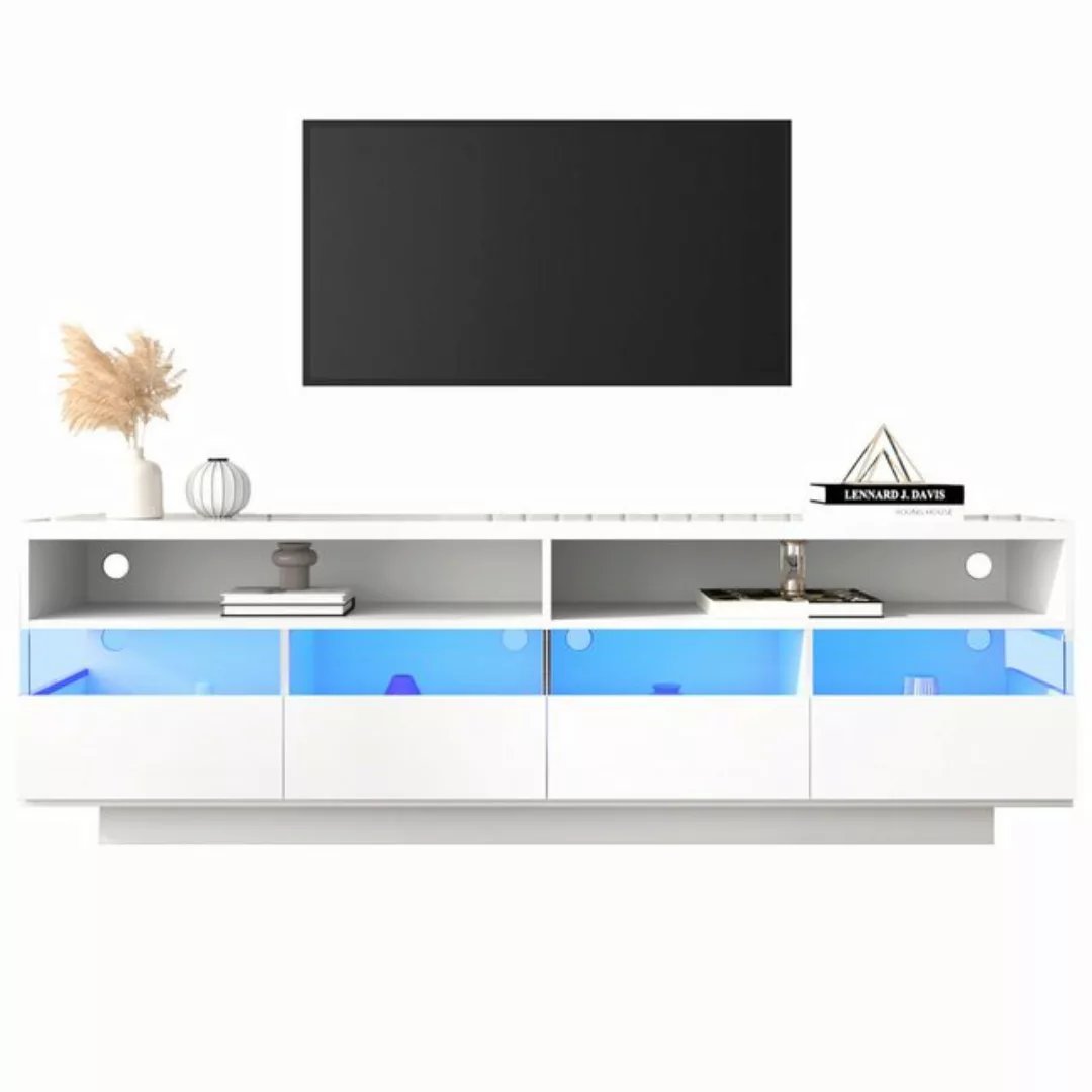 Ulife TV-Schrank Hochglanz-TV-Schranktisch, lowboard mit LED-Beleuchtung 17 günstig online kaufen