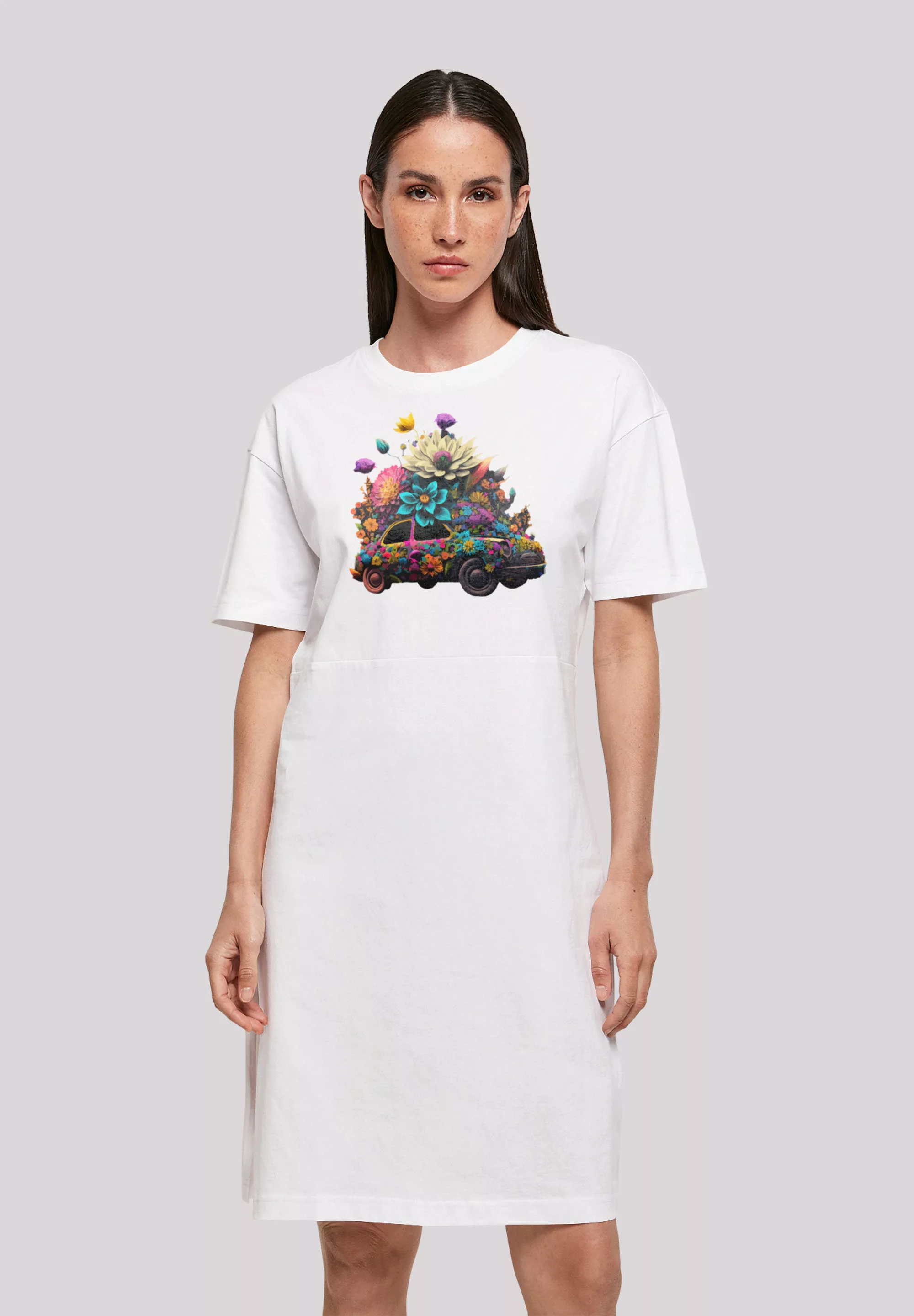 F4NT4STIC Shirtkleid "Blumen Auto" günstig online kaufen