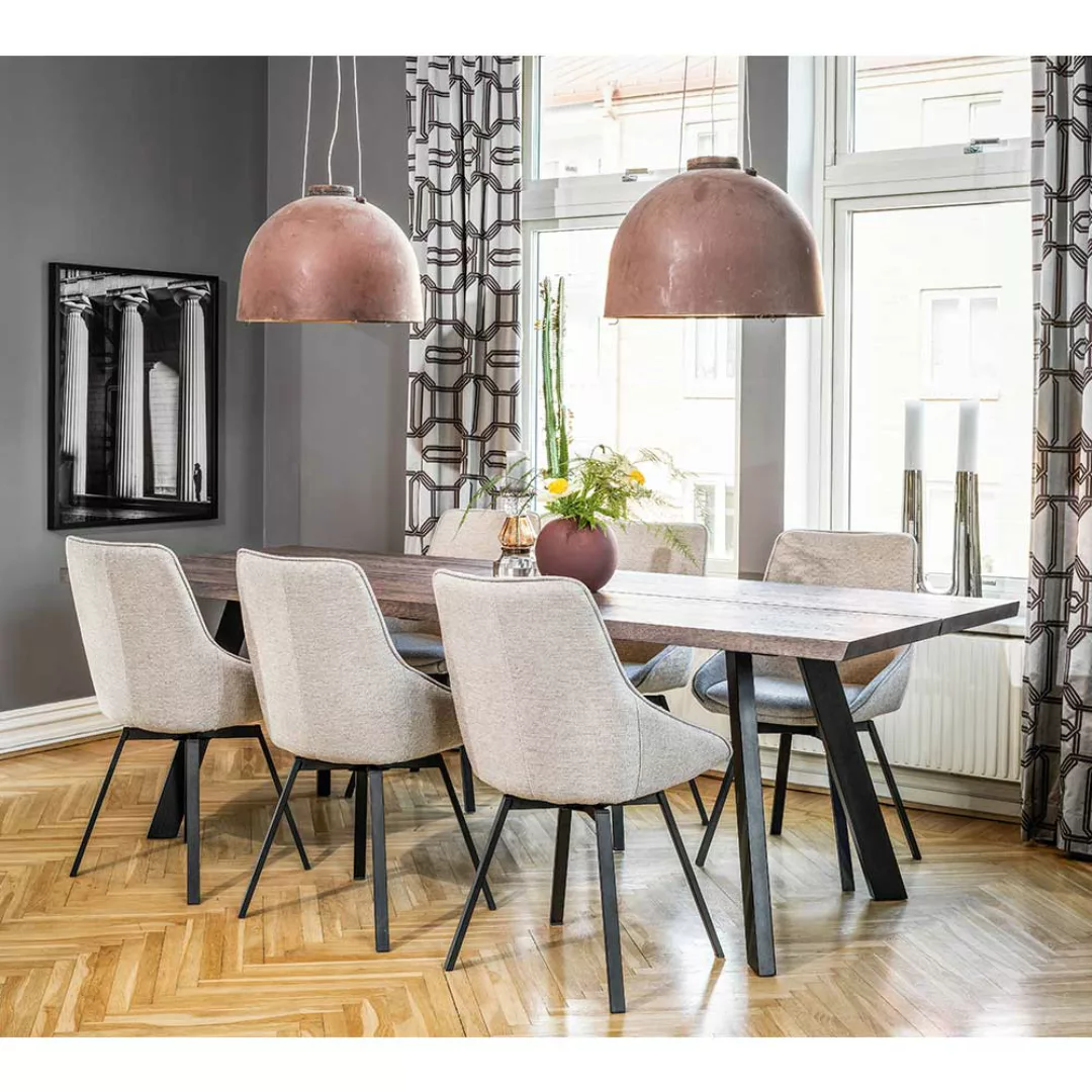 Esszimmermöbelset mit sechs Stühlen Skandi Design (siebenteilig) günstig online kaufen