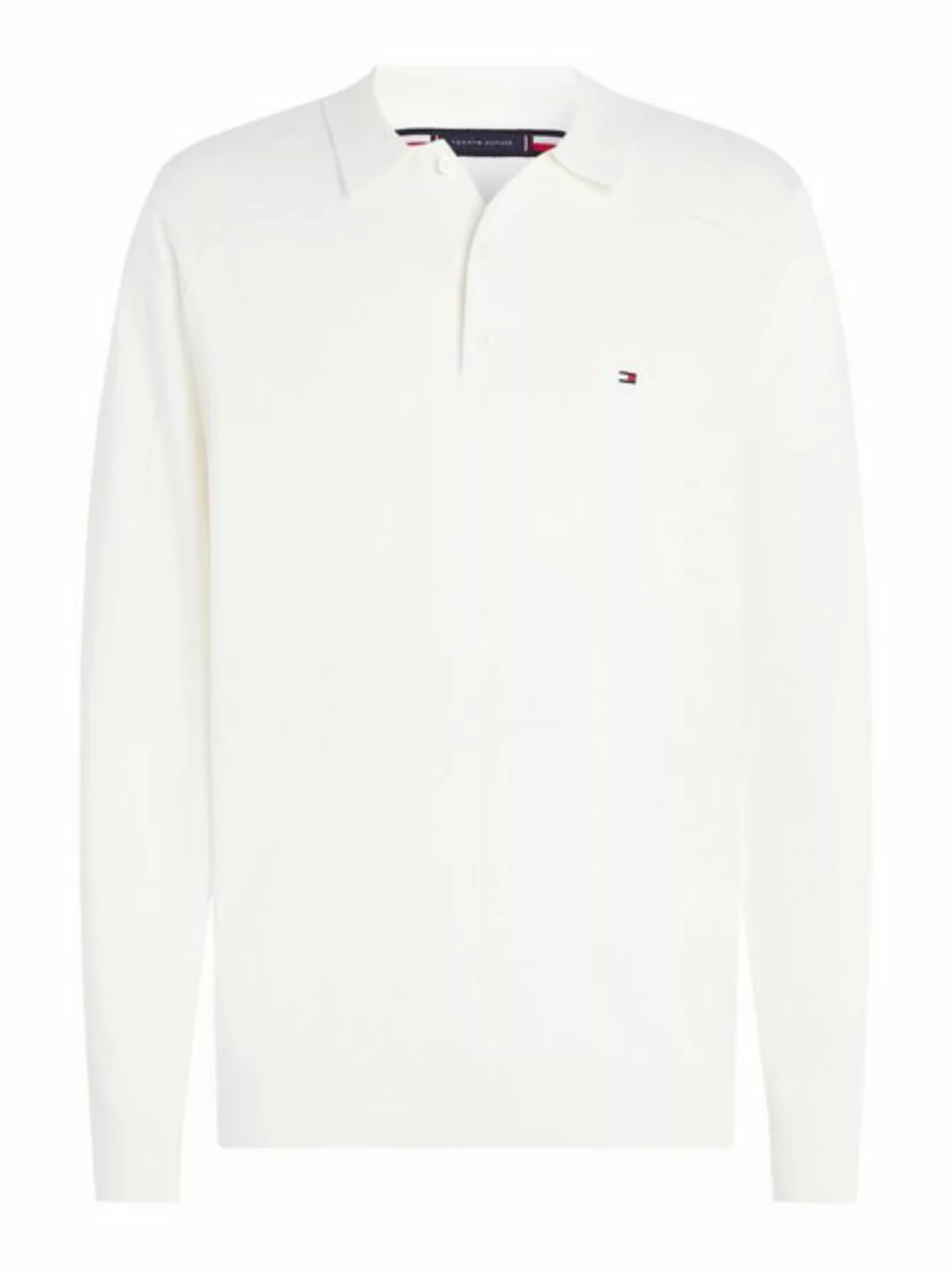 Tommy Hilfiger Polokragenpullover PIMA ORG CTN CASHMERE LS POLO Flag-Sticke günstig online kaufen