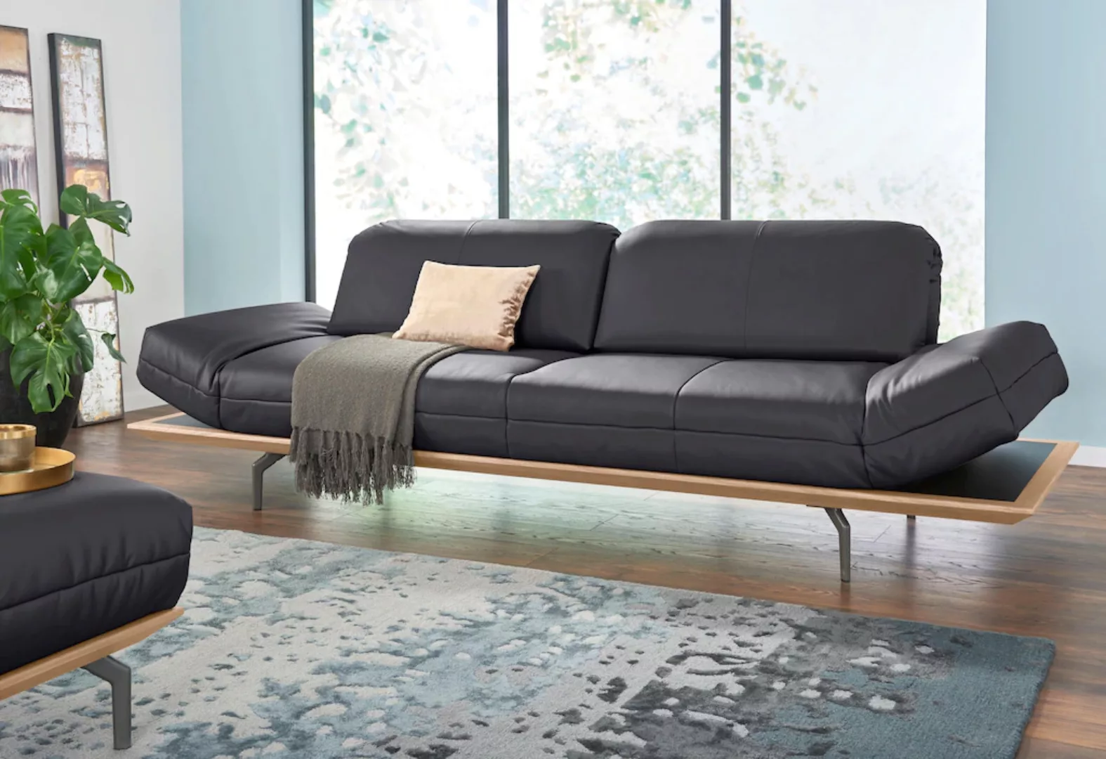 hülsta sofa 4-Sitzer »hs.420«, in 2 Qualitäten, Holzrahmen in Eiche Natur o günstig online kaufen