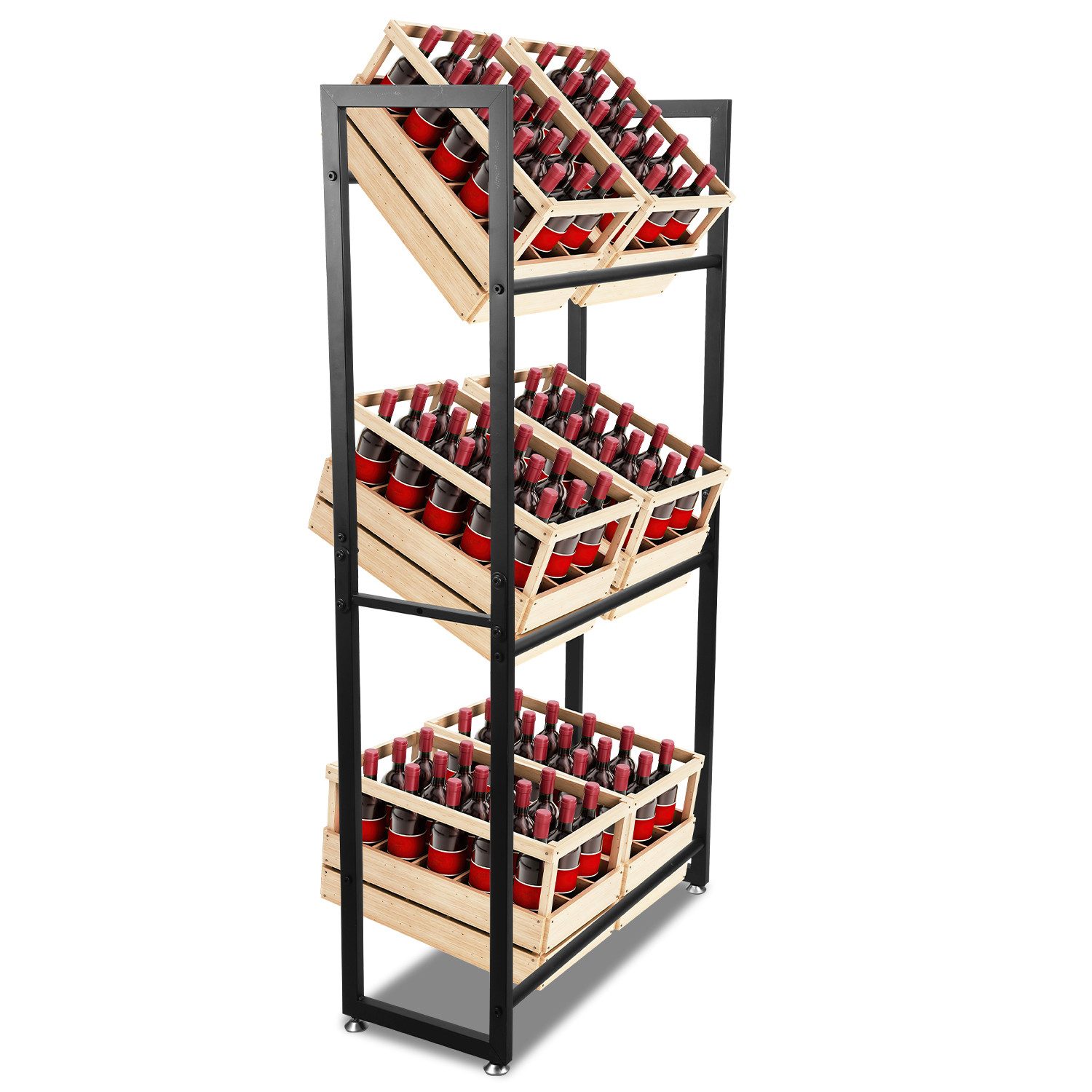Clanmacy Standregal Getränkekistenregal Getränkeregal 71x30x140cm günstig online kaufen