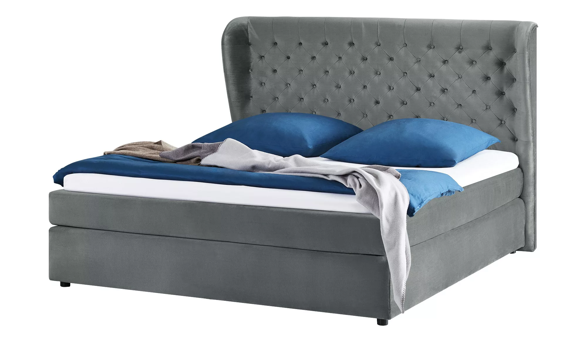 smart Boxspringbett  Queen - grau - 152 cm - 132 cm - 217 cm - Betten > Box günstig online kaufen