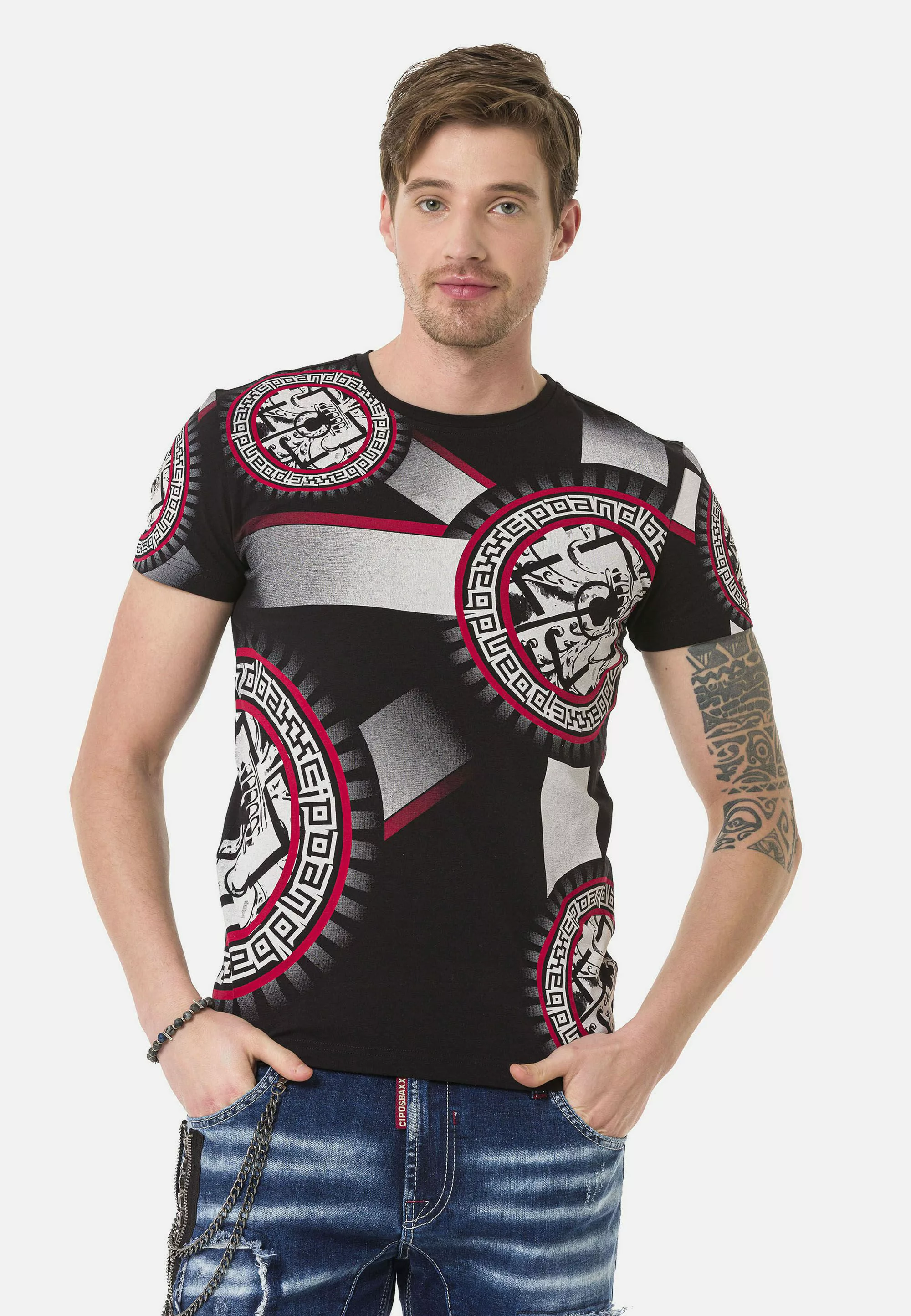 Cipo & Baxx T-Shirt T-Shirt Frontprint günstig online kaufen
