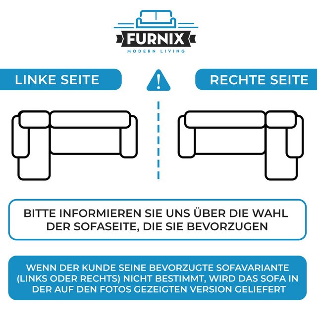 Furnix Ecksofa ZANTE Sofa mit Schlaffunktion Bettkasten und verstellbaren K günstig online kaufen