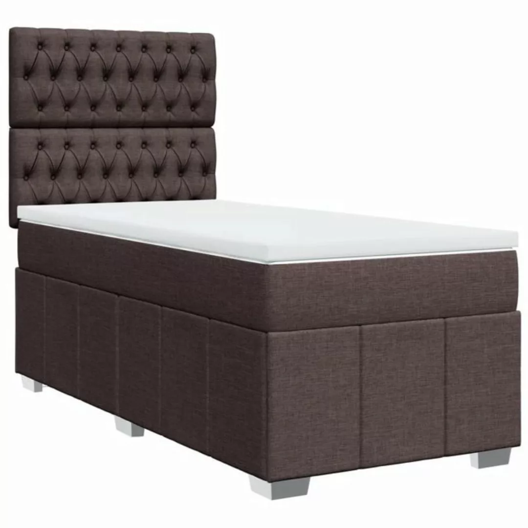 vidaXL Bett Boxspringbett mit Matratze Dunkelbraun 90x190 cm Stoff günstig online kaufen