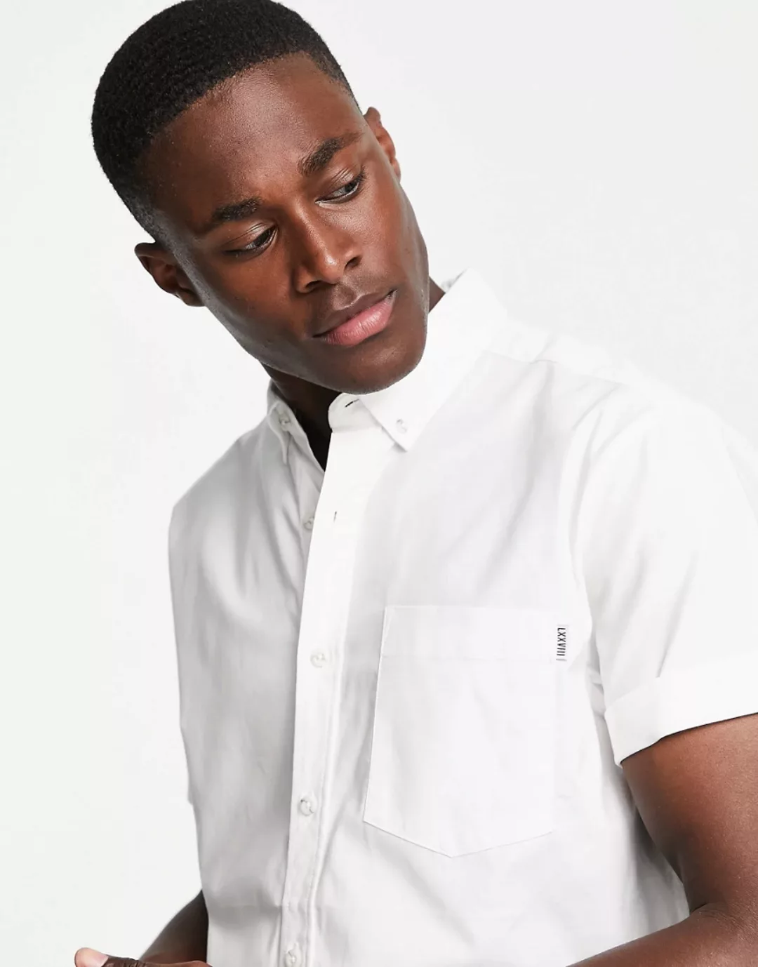 Topman – Kurzärmliges Oxfordhemd in Weiß günstig online kaufen