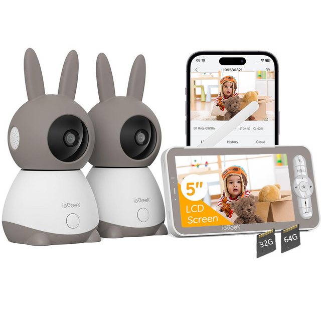 ieGeek Video-Babyphone Babyphone mit 2 Kameras WLAN 5 Zoll Video Babyphone günstig online kaufen