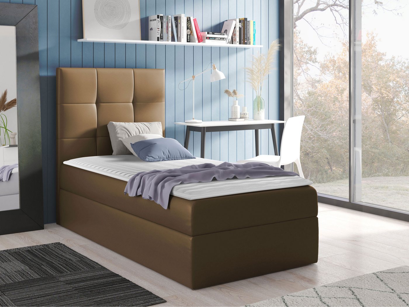 MIRJAN24 Boxspringbett Mini 2 (mit Hauptmatratze, Topper, Kopfteil), 80, 90 günstig online kaufen