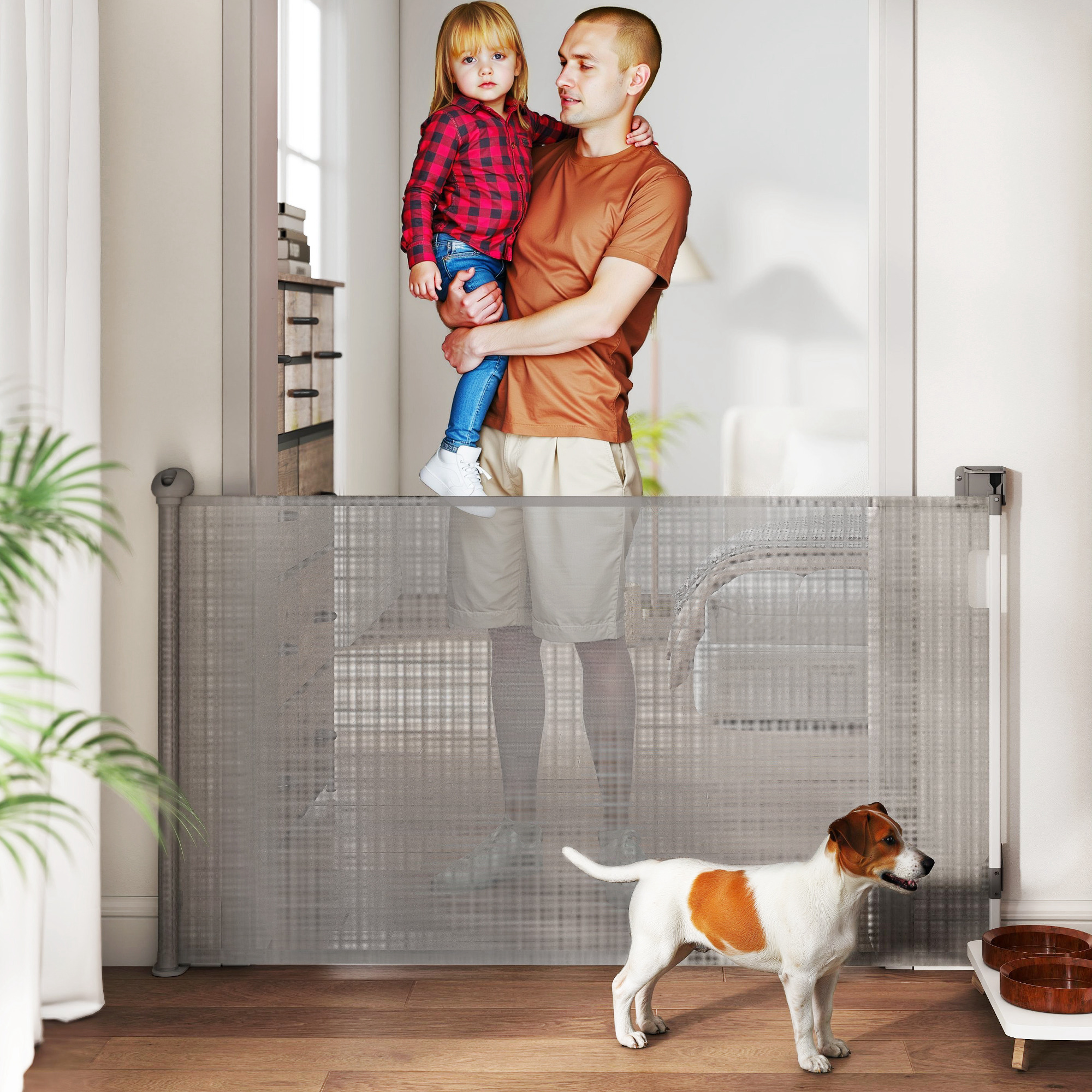 PawHut Ausziehbares Hundegitter 0-149 cm Breite, Treppen- und Türschutzgitt günstig online kaufen