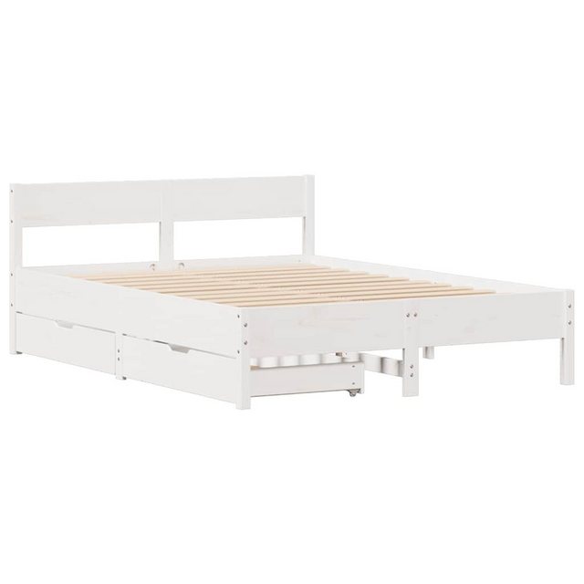 vidaXL Bett Massivholzbett ohne Matratze Weiß 120x200 cm Kiefernholz günstig online kaufen