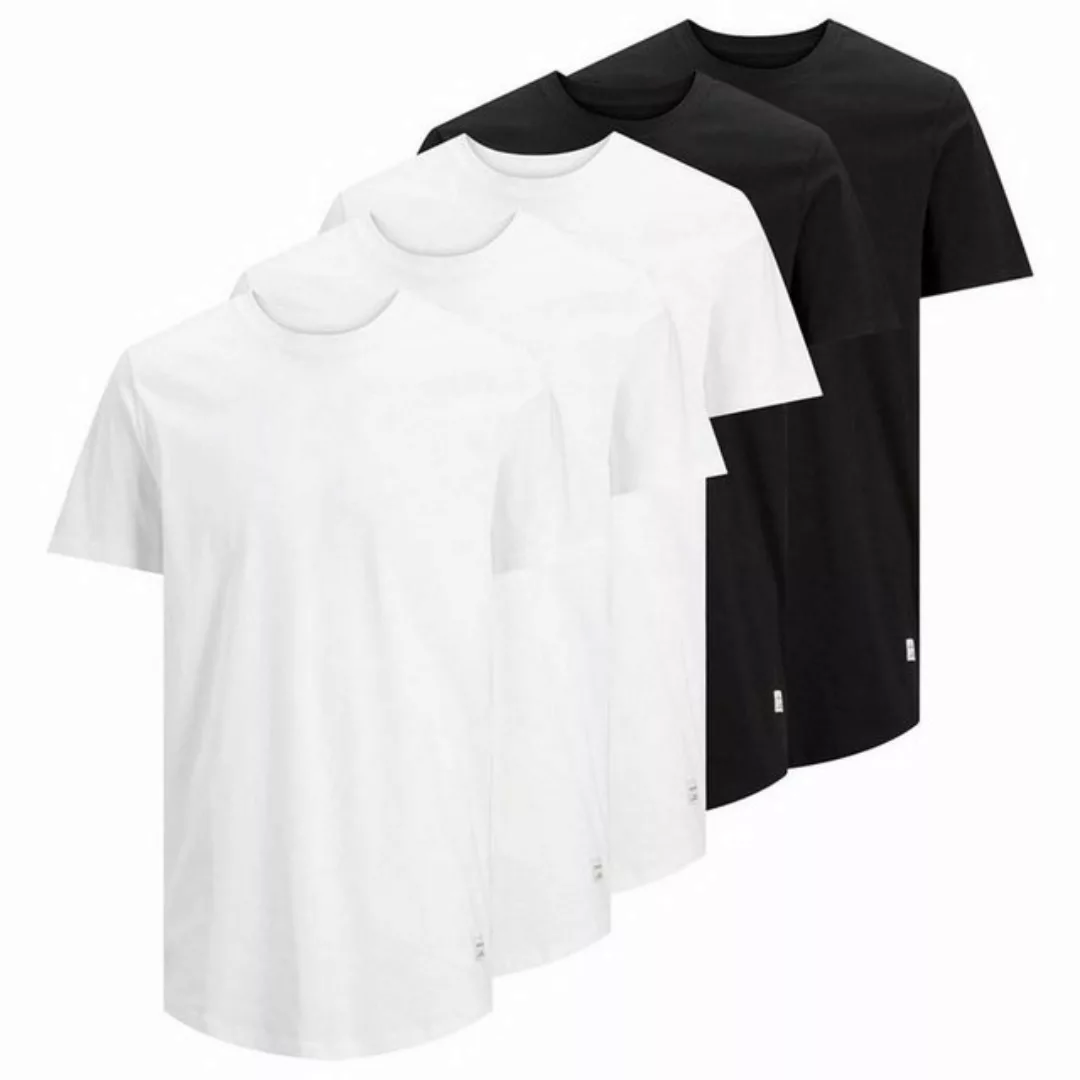 Jack & Jones Herren Rundhals T-Shirt JJENOA Regular Fit 5er Pack günstig online kaufen