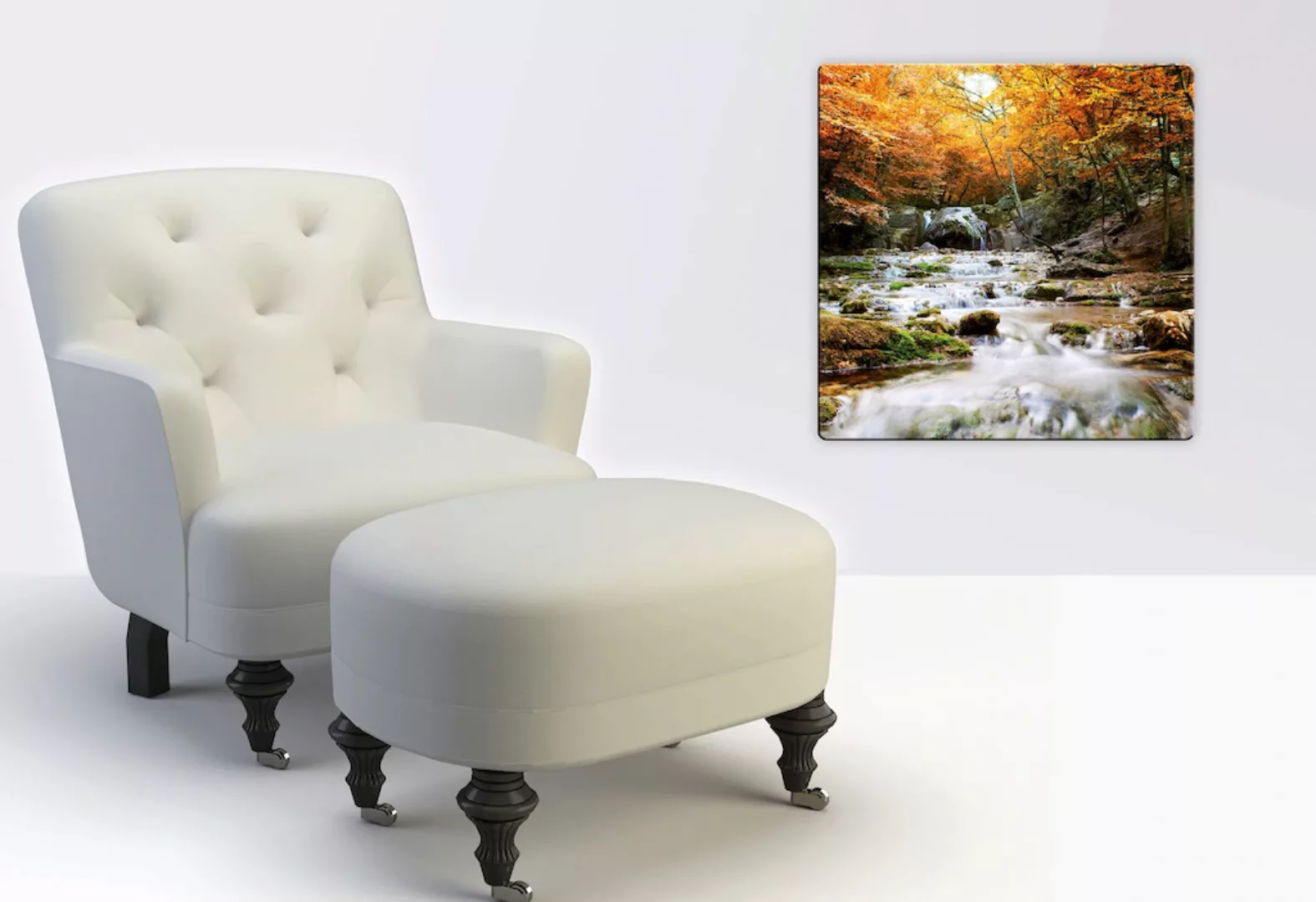 Wall-Art Glasbild »Autumn Waterfall«, Glasposter modern günstig online kaufen