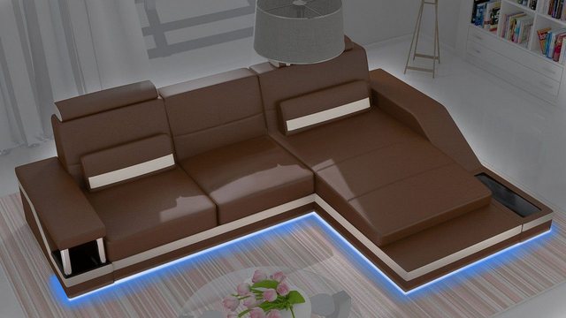 JVmoebel Ecksofa Ecksofa Garnitur Leder Textil Stoff Wohnlandschaft Sofa US günstig online kaufen