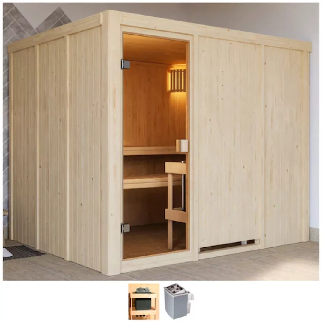 welltime Sauna »Nando«, 9-kW-Ofen mit int. Steuerung günstig online kaufen