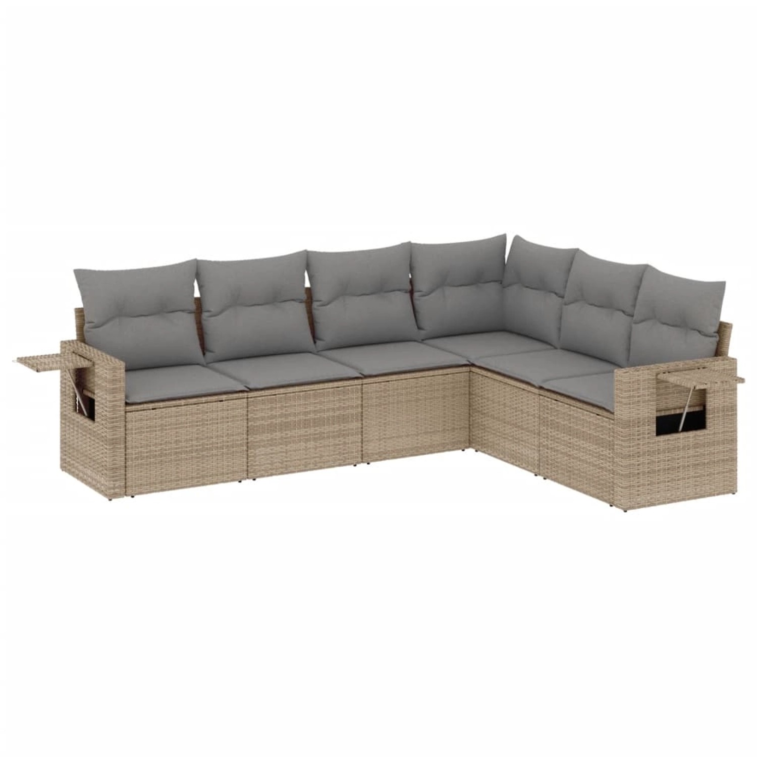vidaXL 6-Tlg Garten-Sofagarnitur mit Kissen Beige Poly Rattan 3220208 günstig online kaufen