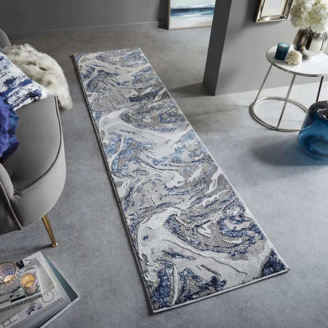 FLAIR RUGS Läufer »Marbled«, rechteckig, dezenter Glanz, mehrfarbig, modern günstig online kaufen