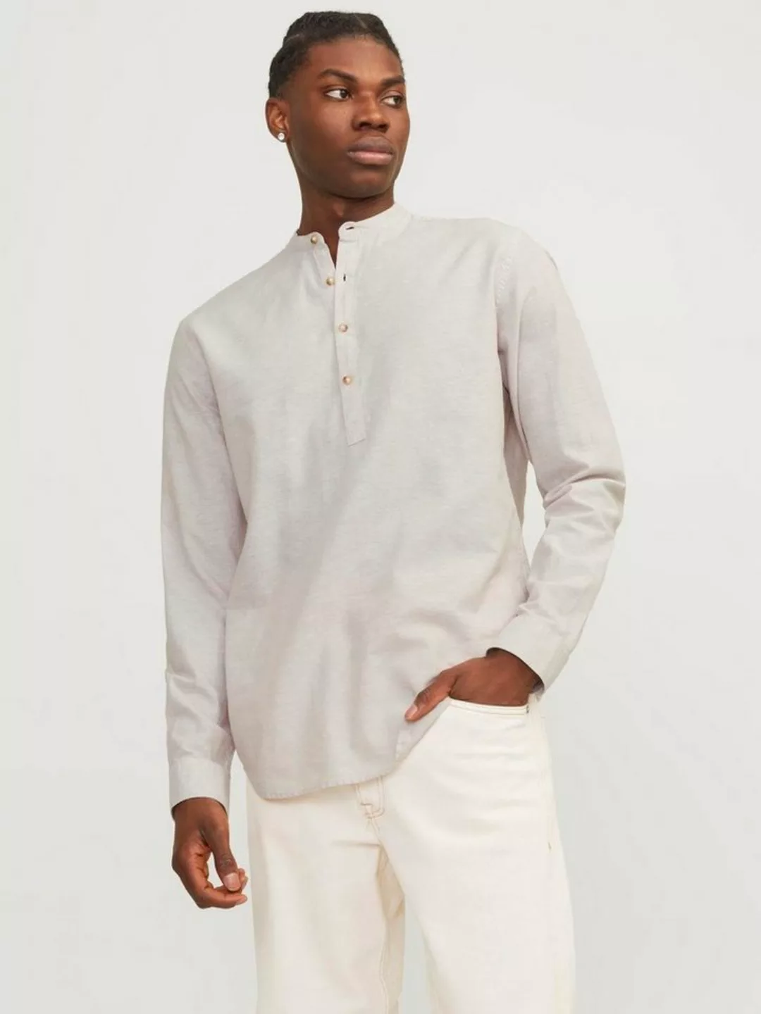 Jack & Jones Langarmhemd JJESUMMER TUNIC LINEN BLEND SHIRT LS SN günstig online kaufen