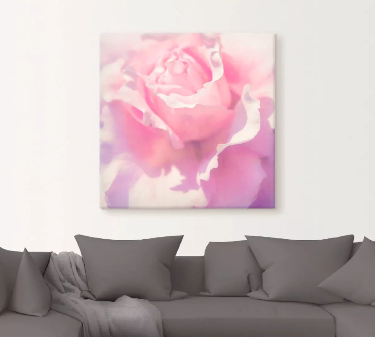 Artland Wandbild »Rosa«, Blumen, (1 St.), als Leinwandbild, Poster, Wandauf günstig online kaufen