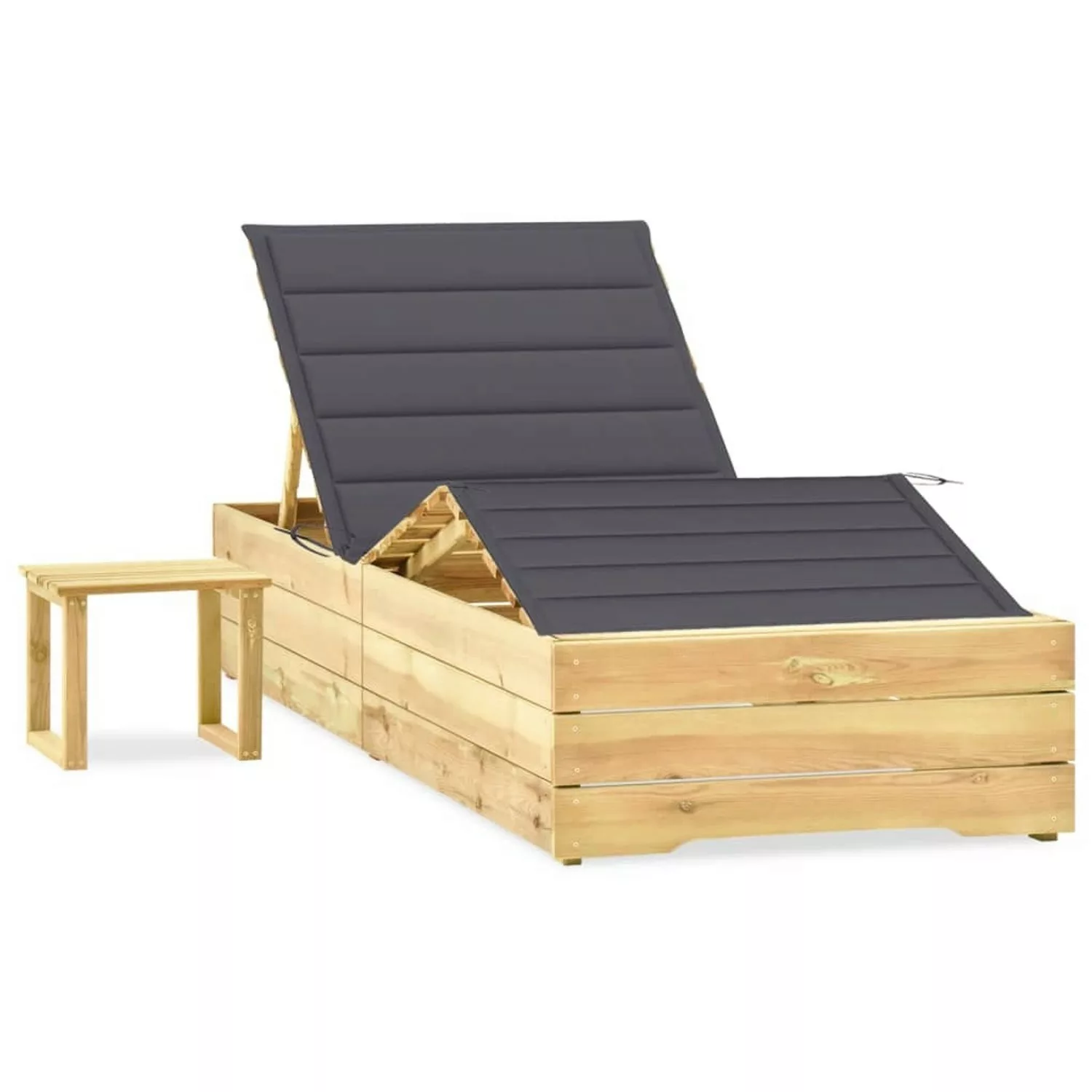 vidaXL Gartenliege Garten-Sonnenliege mit Tisch und günstig online kaufen