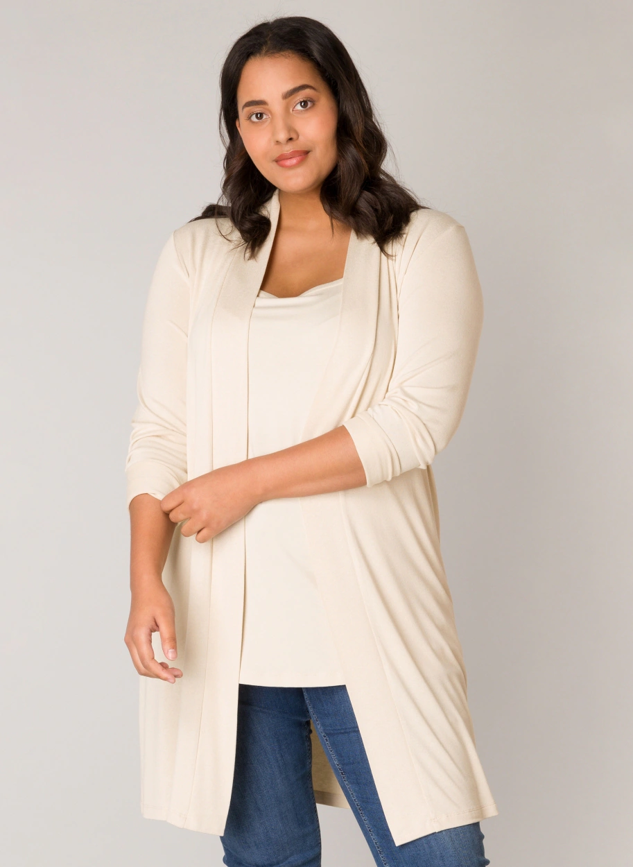 Base Level Curvy Longstrickjacke "Ayla Long", Figurumspielende, weiche Stri günstig online kaufen