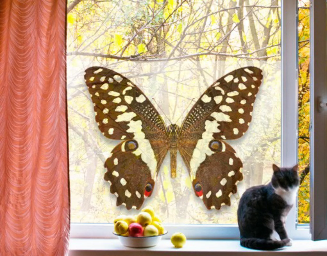 Fensterfolie Edelfalter in Erdtönen günstig online kaufen