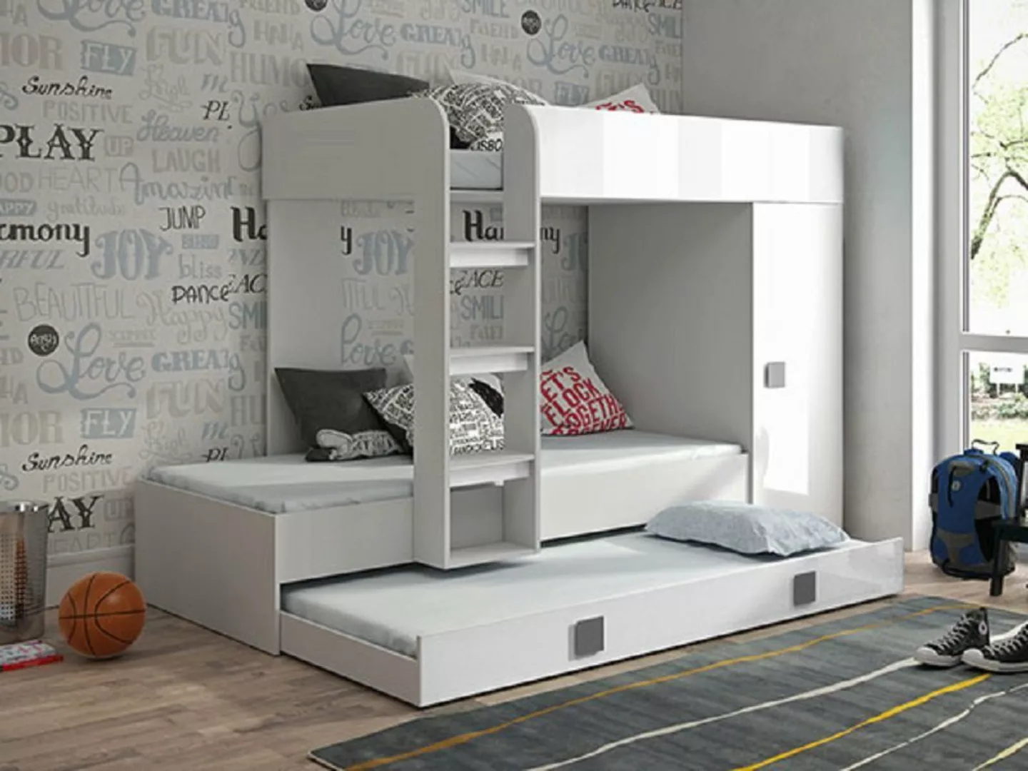 Feldmann-Wohnen Hochbett TOLEDO 2 (Etagenbett mit Kleiderschrank) Farbe wäh günstig online kaufen