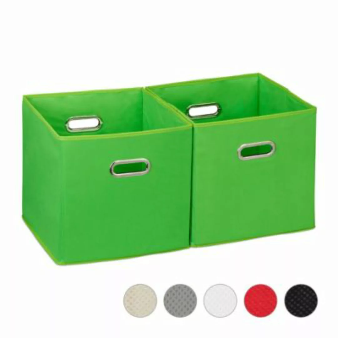 relaxdays Aufbewahrungsbox Stoff 2er Set grün günstig online kaufen