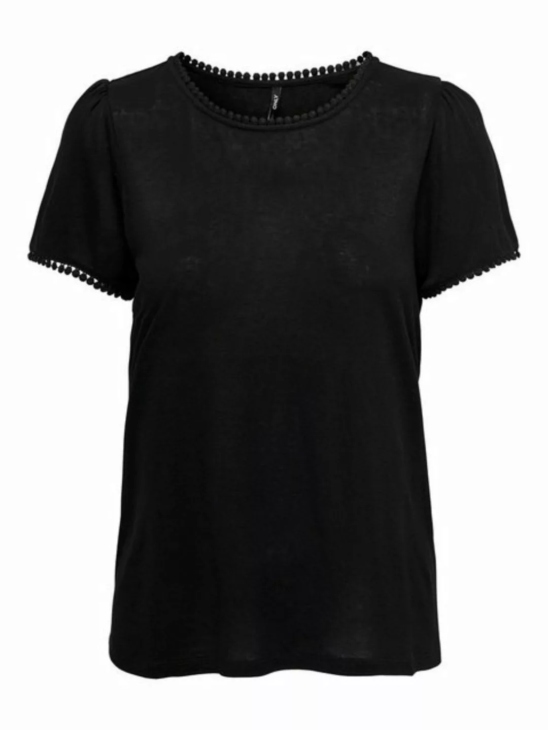 ONLY Detailreiches T-shirt Damen Schwarz günstig online kaufen