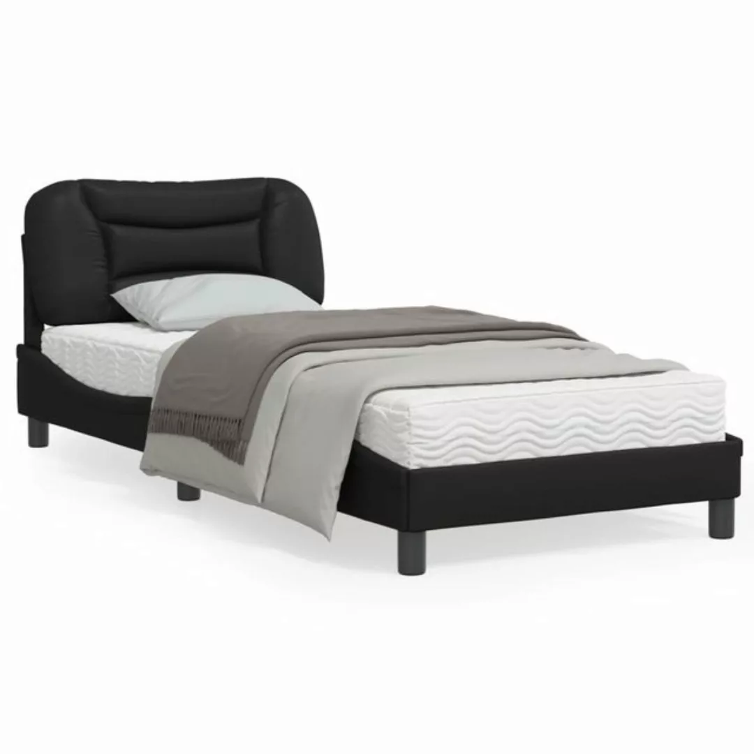 vidaXL Bett Bettgestell mit LED Schwarz 90x190 cm Kunstleder günstig online kaufen