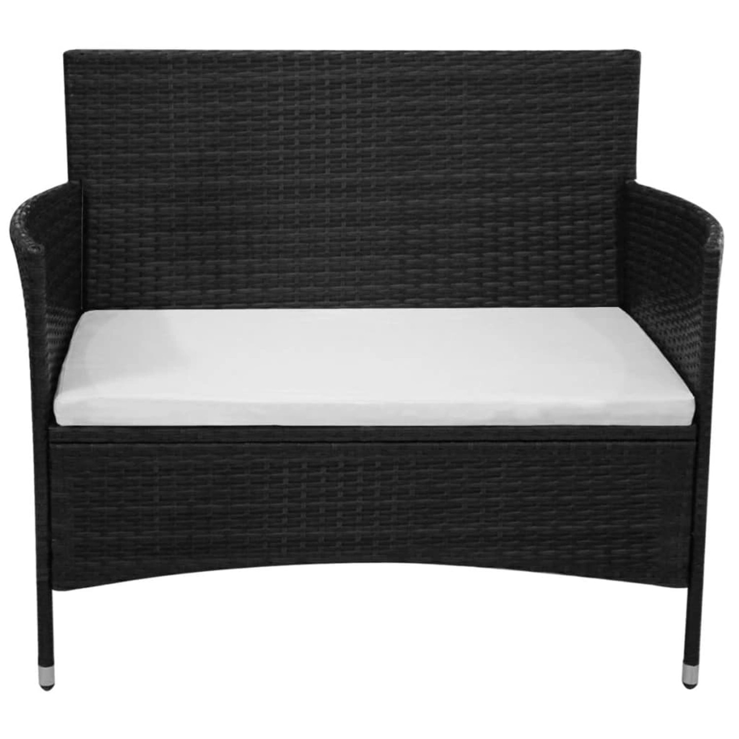 vidaXL Gartenbank 90 cm Poly Rattan Schwarz günstig online kaufen