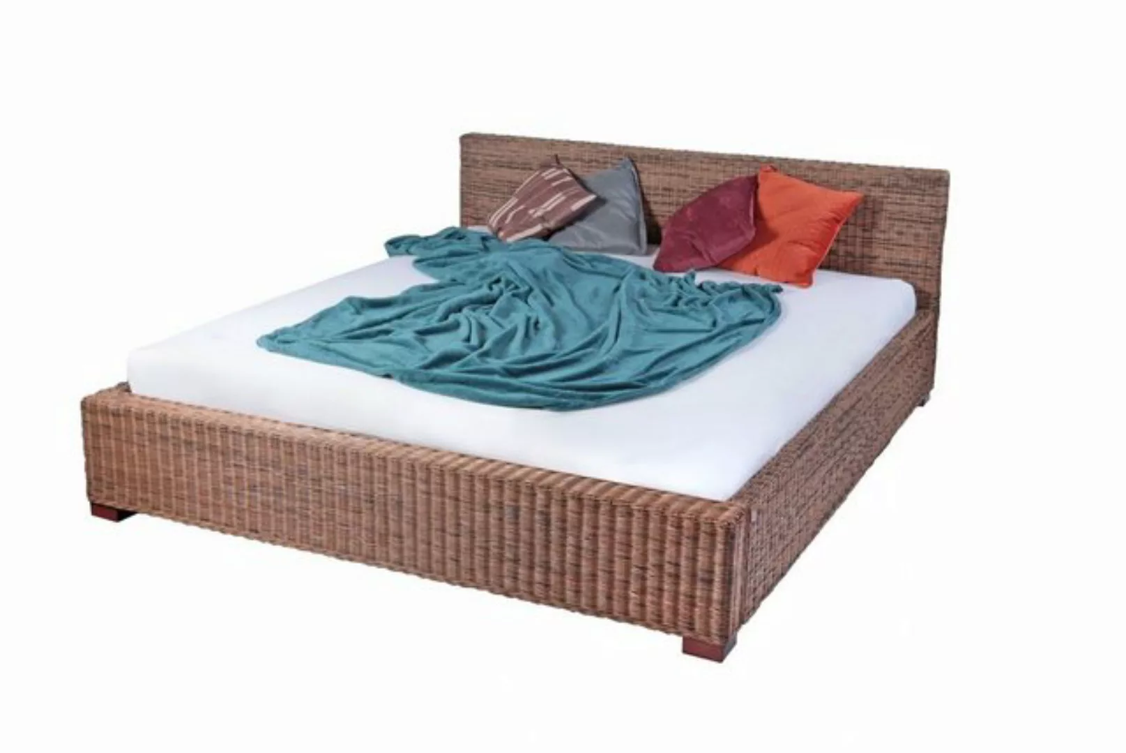 SAM® Holzbett Rattanbett_Kalifornien, Holzbett aus geflochtenem Rattan, per günstig online kaufen