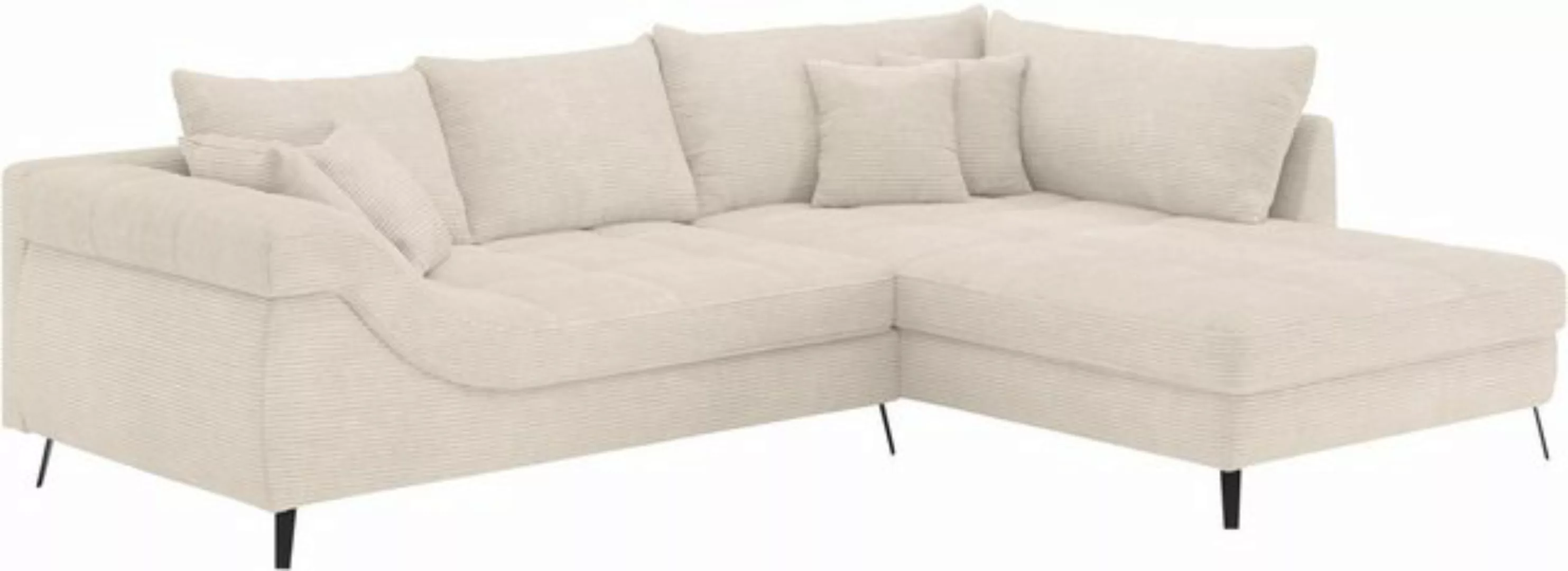 INOSIGN Ecksofa "Portofino", 4 Bezugsqualitäten, 13,5 cm hohe Metall-Profil günstig online kaufen