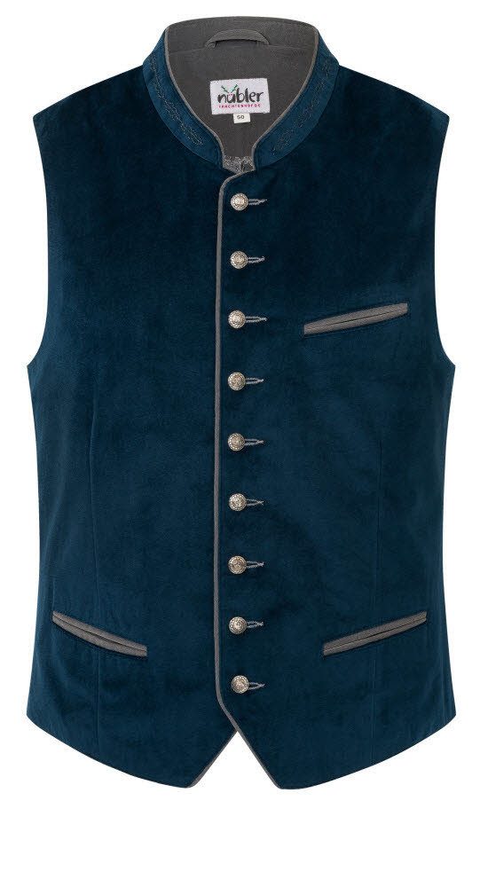 Nübler Trachtenweste Trachtengilet Kurt in Blau günstig online kaufen