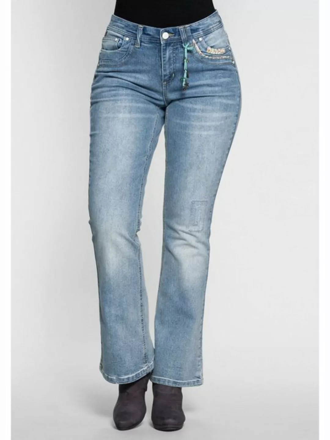 sheego by Joe Browns Bootcut-Jeans "Große Größen", mit Pailletten am Bund günstig online kaufen
